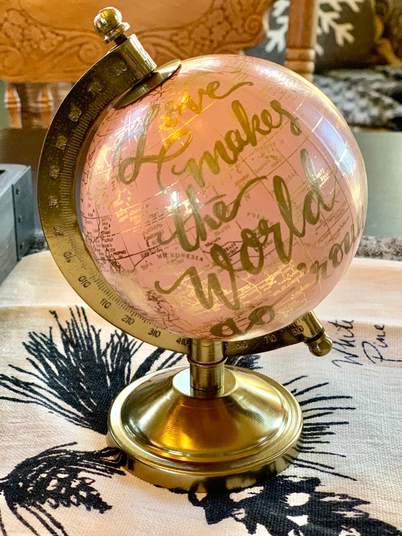 Mini Blush Pink And Gold Globe OR Mini White and Gold Globe Etsy