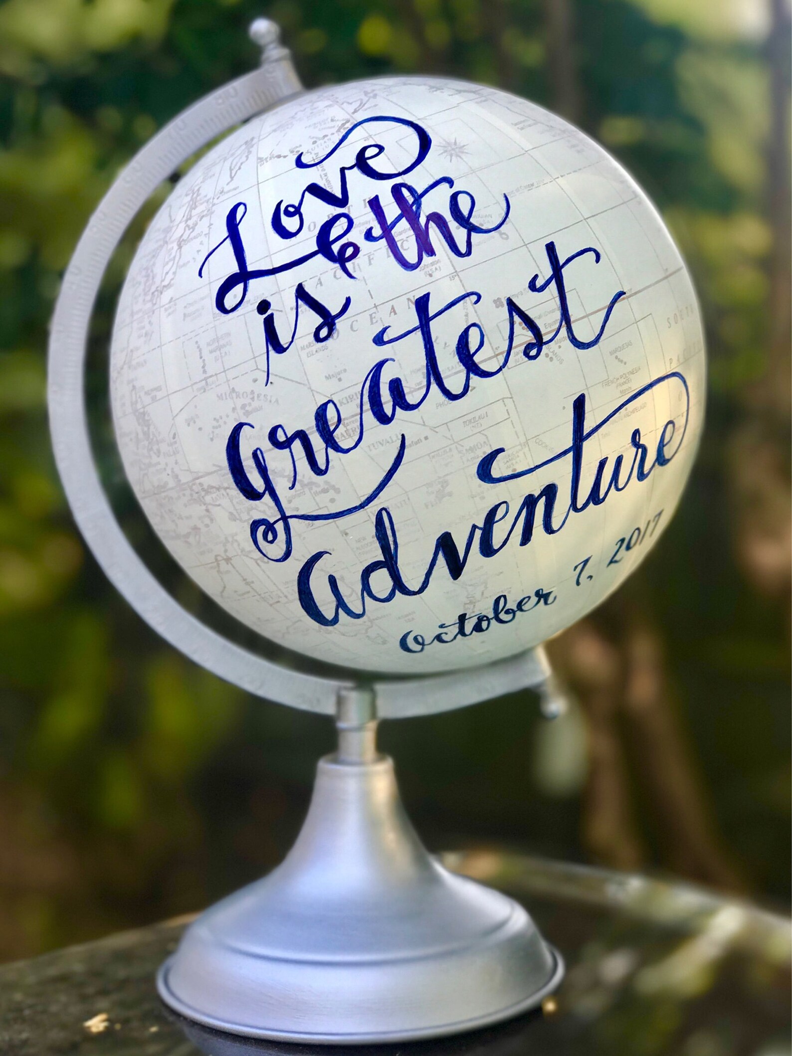 Wedding Guest Book Globe/white WASHED W/gold Rose Gold or Etsy