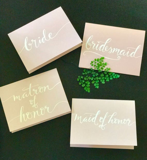 CUSTOM CALLIGRAPHY Bridal Note Cards / Personalized/Message Choices/Great for Bridal Party Invites/Special Messages