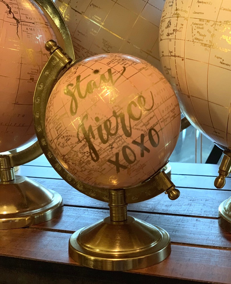 Mini Blush Pink and Gold Globe OR Mini White and Gold Globe Etsy