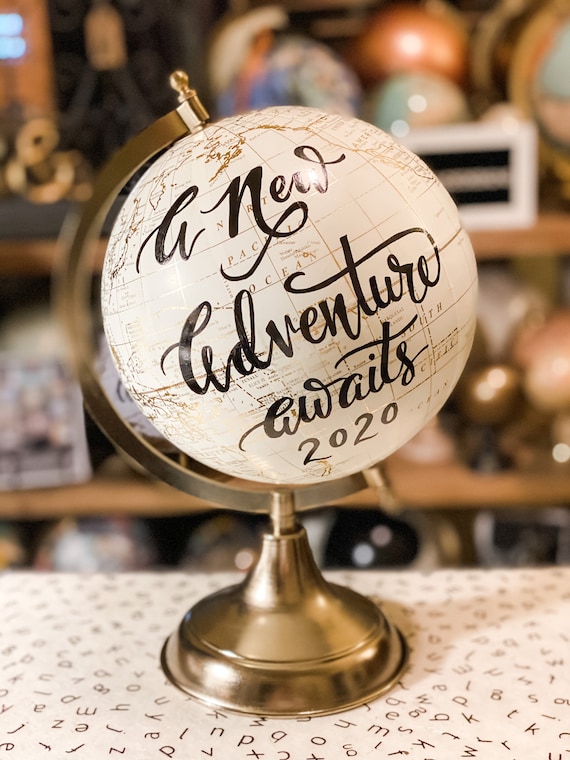 Custom Wedding Guestbook Globe / Choice of Wording / Globe Finish in White and Gold Globe or Whitewashed Options / Wedding Guestbook/Nursery