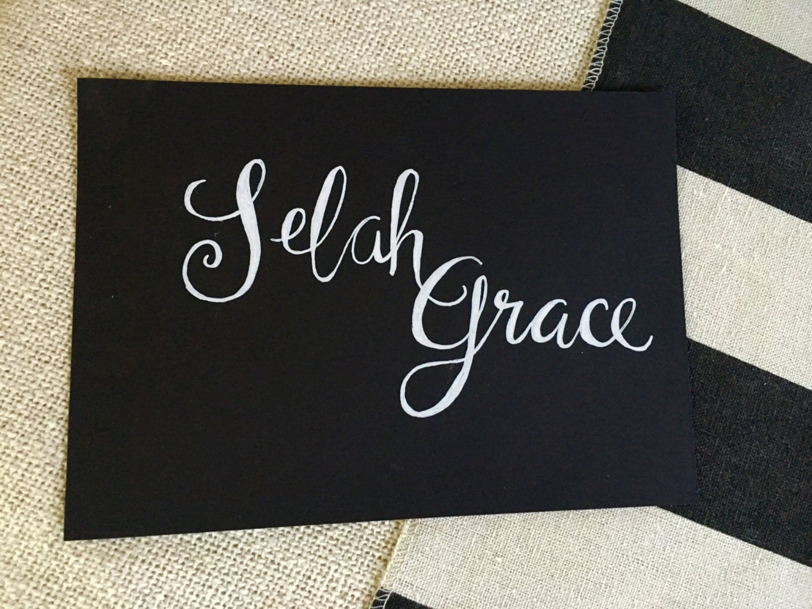 Custom Calligraphy Chalkboard Paper Art Print Names / Custom Etsy