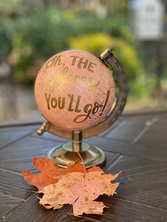 Mini Blush Pink Globe OR Mini White and Gold Globe  - Perfect for Baby Girl Nursery, Baby Shower or Girl's Travel Theme - Customize