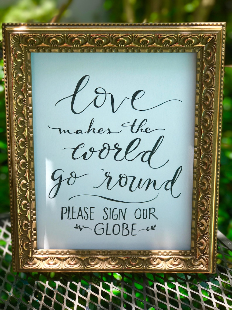 You Mean the World to Us Please Sign Our Globe FRAMED Art image 4