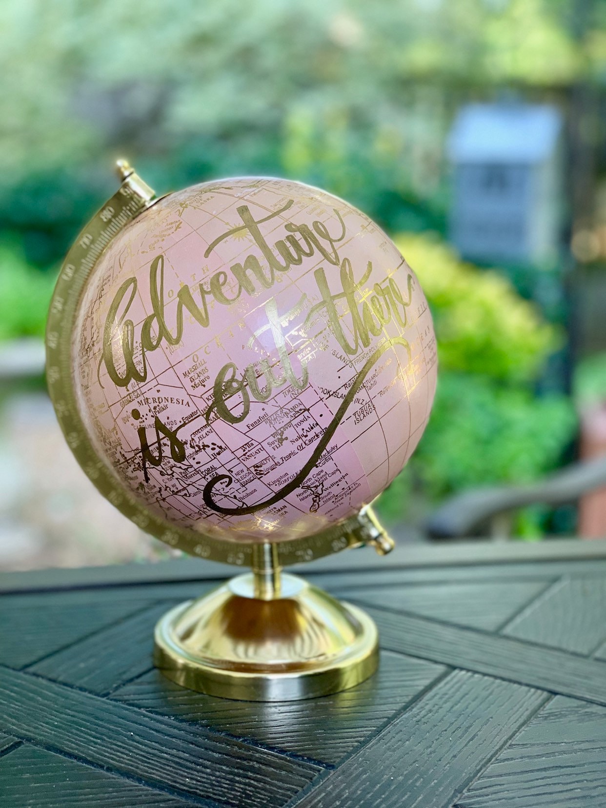 Small Pink and Gold Globe Customize Blush Pink Baby Girl Nursery