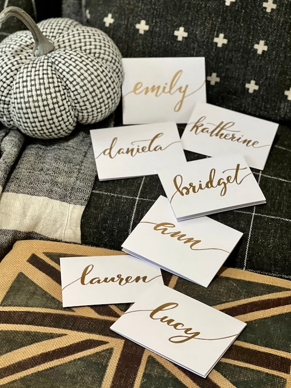 CUSTOM CALLIGRAPHY Note Cards / Personalized/Message Choices/Great for Bridal Party Invites/Special Messages / Choice or Cardstock