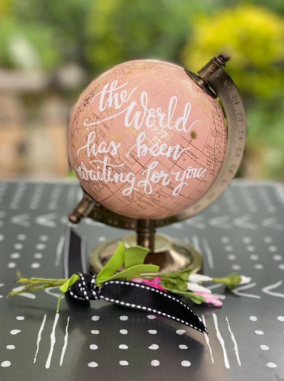 Mini Blush Pink Globe OR Mini White and Gold Globe  - Perfect for Baby Girl Nursery, Baby Shower or Girl's Travel Theme - Customize