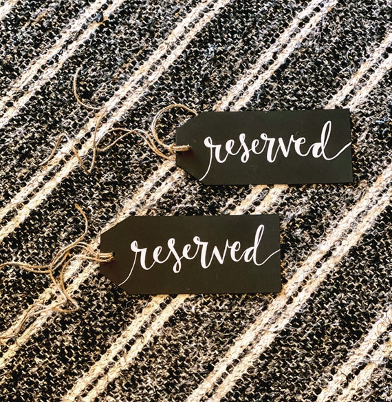 CUSTOM CALLIGRAPHY Cardstock Gift Tags/Reserved Seating Tags / Name Tags / Personalized/Great for reserving wedding rows or custom gift tags