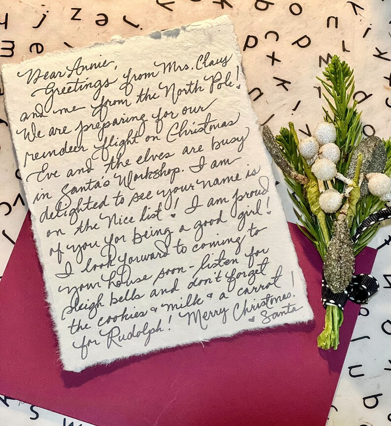 Personalized Letter From Santa: Glitter Ink, Wax Seal - Etsy
