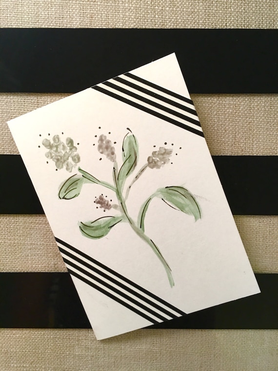 Original Handmade/Handpainted Watercolor Note Card / Thinking of You / Any Occasion Card  / Matching Watercolored Envelope
