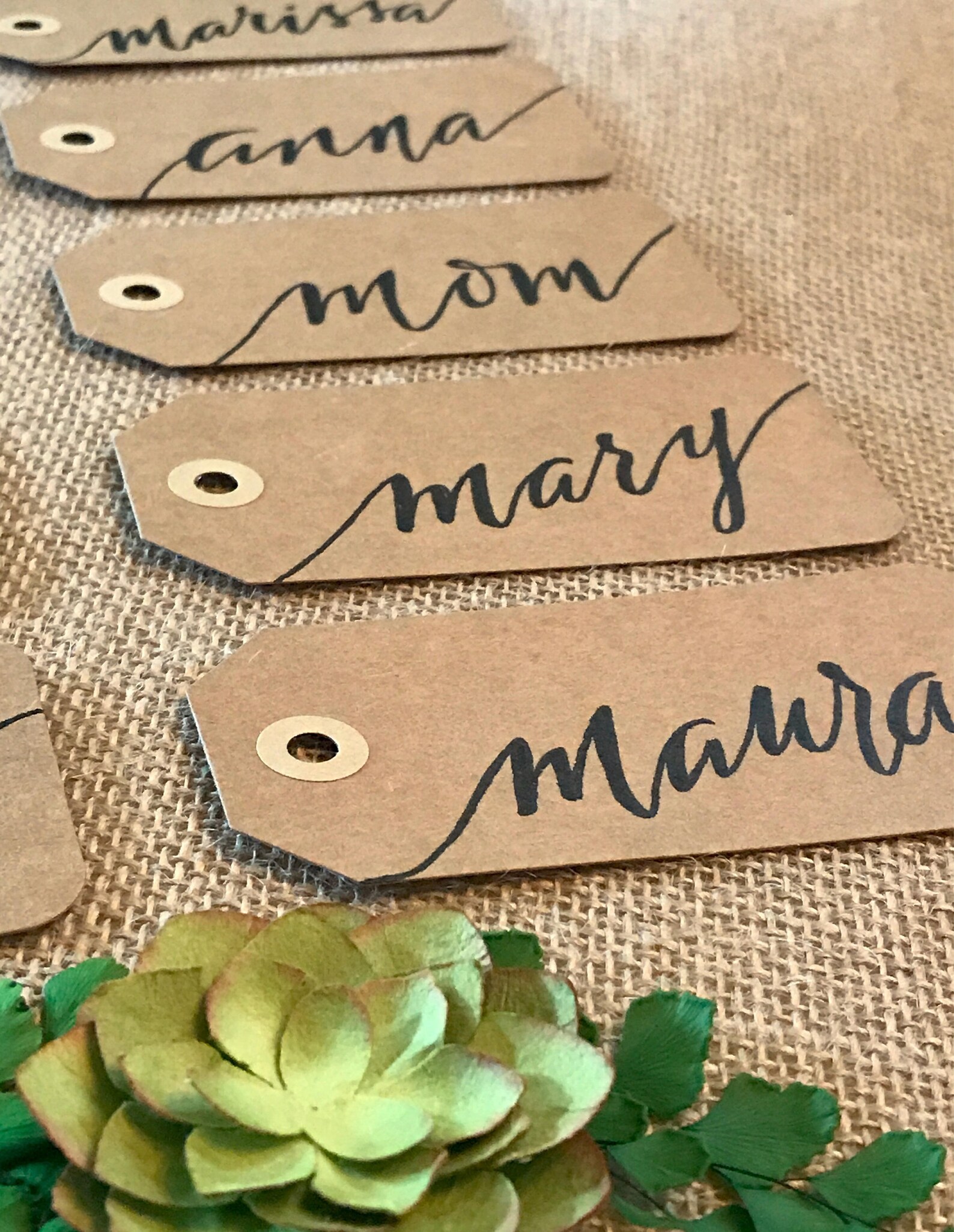 CUSTOM CALLIGRAPHY Kraft Gift Tags / Name Tags / Etsy