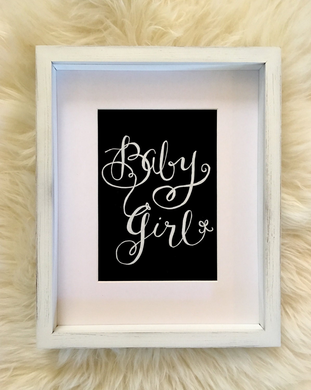 Custom Chalkboard Baby Girl Heavyweight Stock Paper Art Print