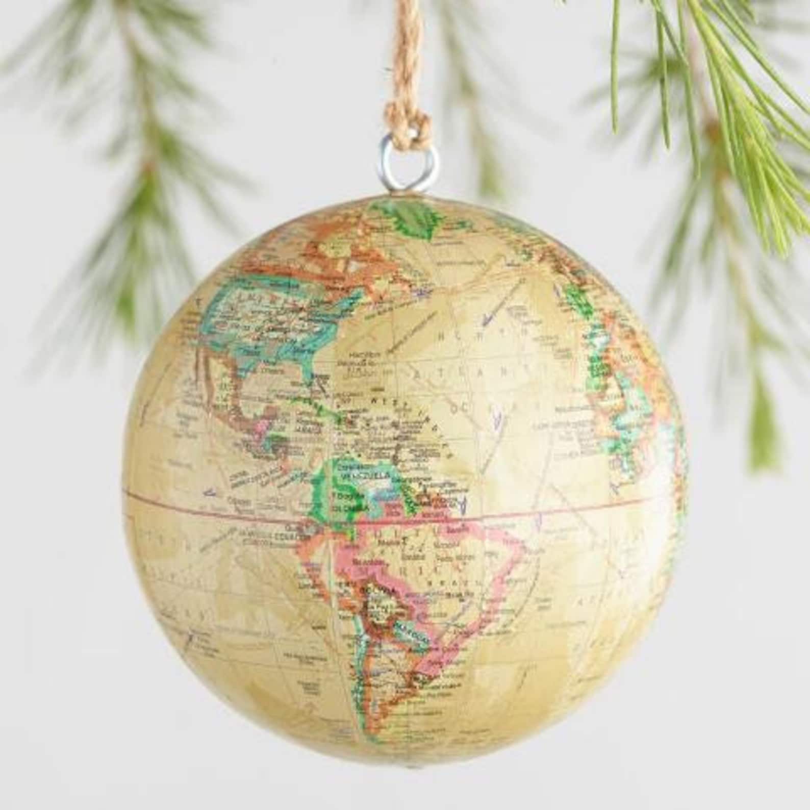 World Globe Christmas Ornament Customized W/names/saying Etsy UK