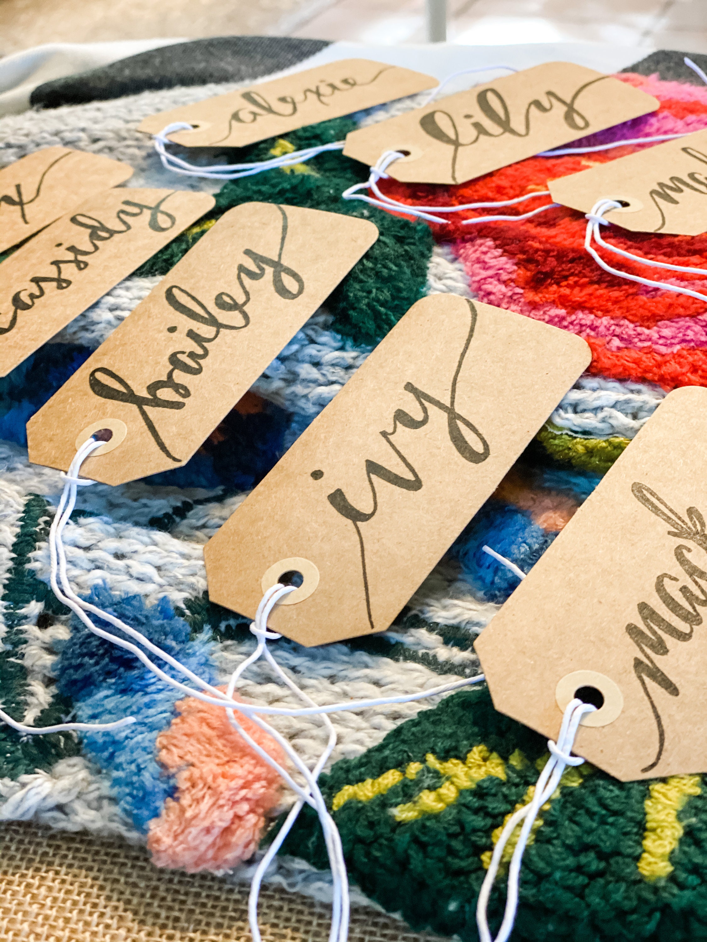 CUSTOM CALLIGRAPHY Kraft Gift Tags / Name Tags