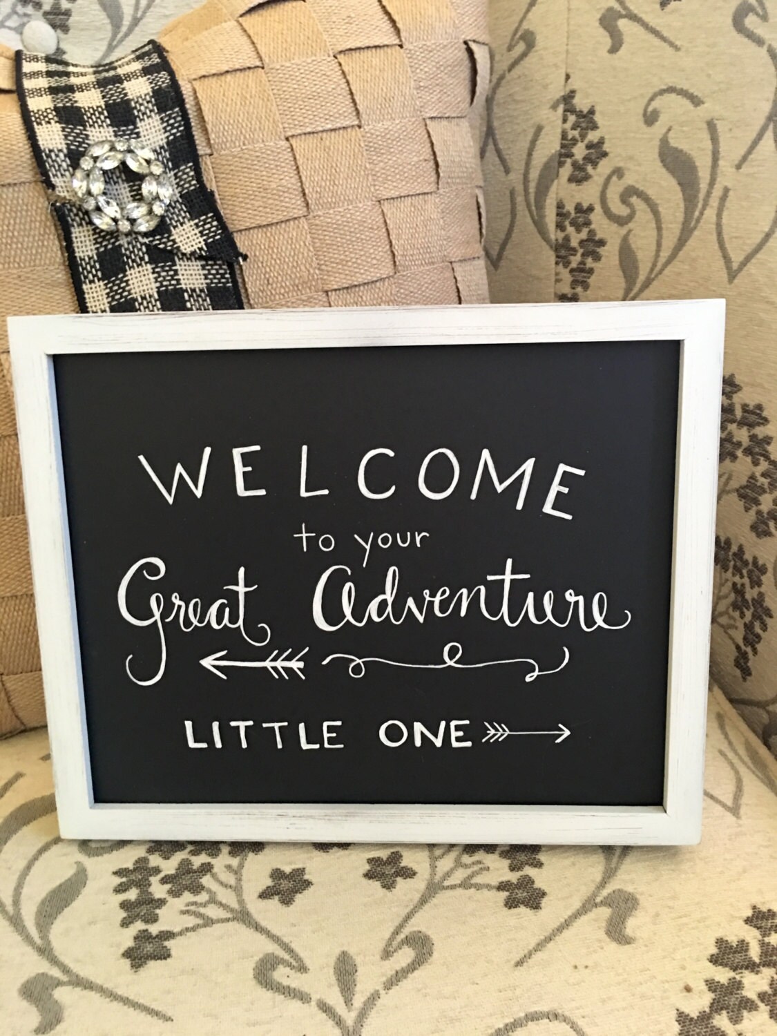 Custom Calligraphy White Ink Chalkboard Art Print / Heavyweight