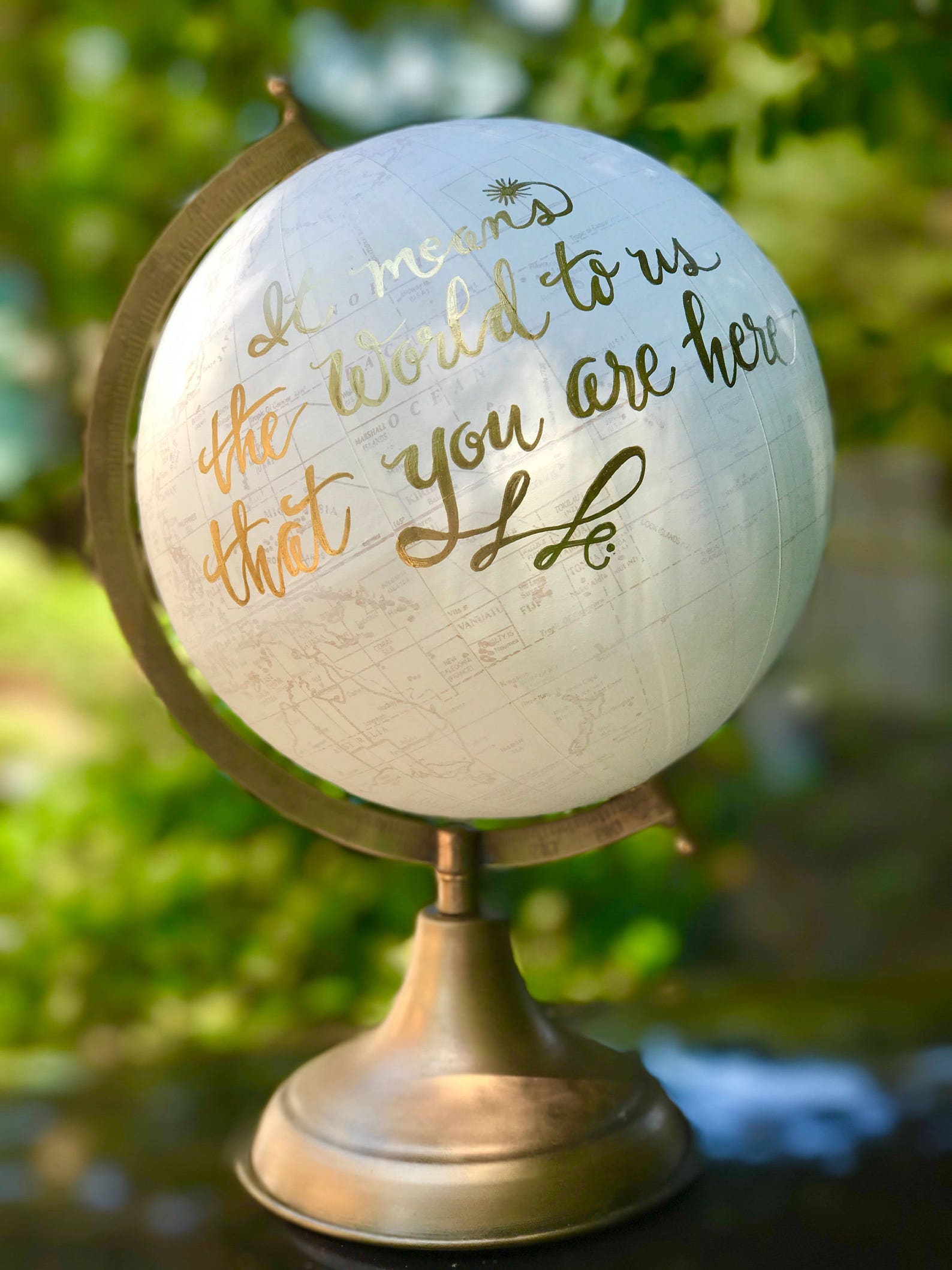 Wedding Guest Book Globe/white WASHED W/gold Rose Gold or Etsy
