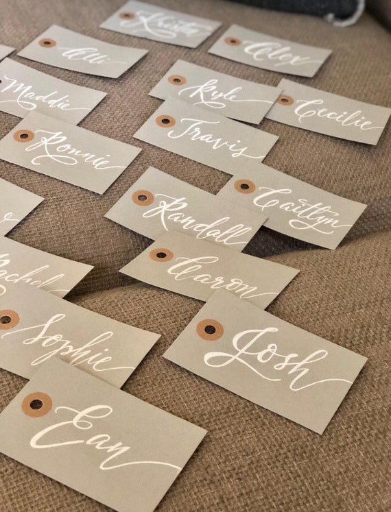 CUSTOM CALLIGRAPHY Gift Tags / Name Tags / Personalized/Great for Bridal Party Gifts/ Bouquet Tags, Weddings / Christmas / Birthday