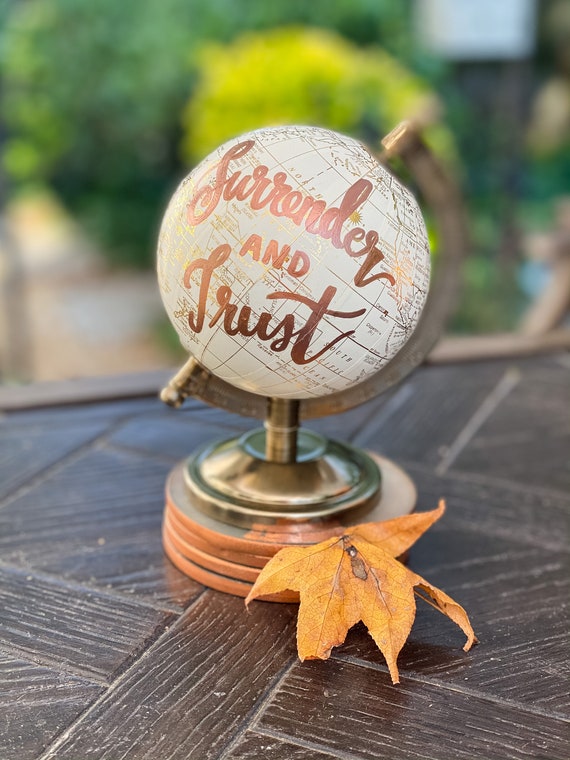 Mini White and Gold Globe OR Mini Blush Pink Globe  - Perfect for Baby Girl Nursery, Baby Shower or Girl's Travel Theme - Customize