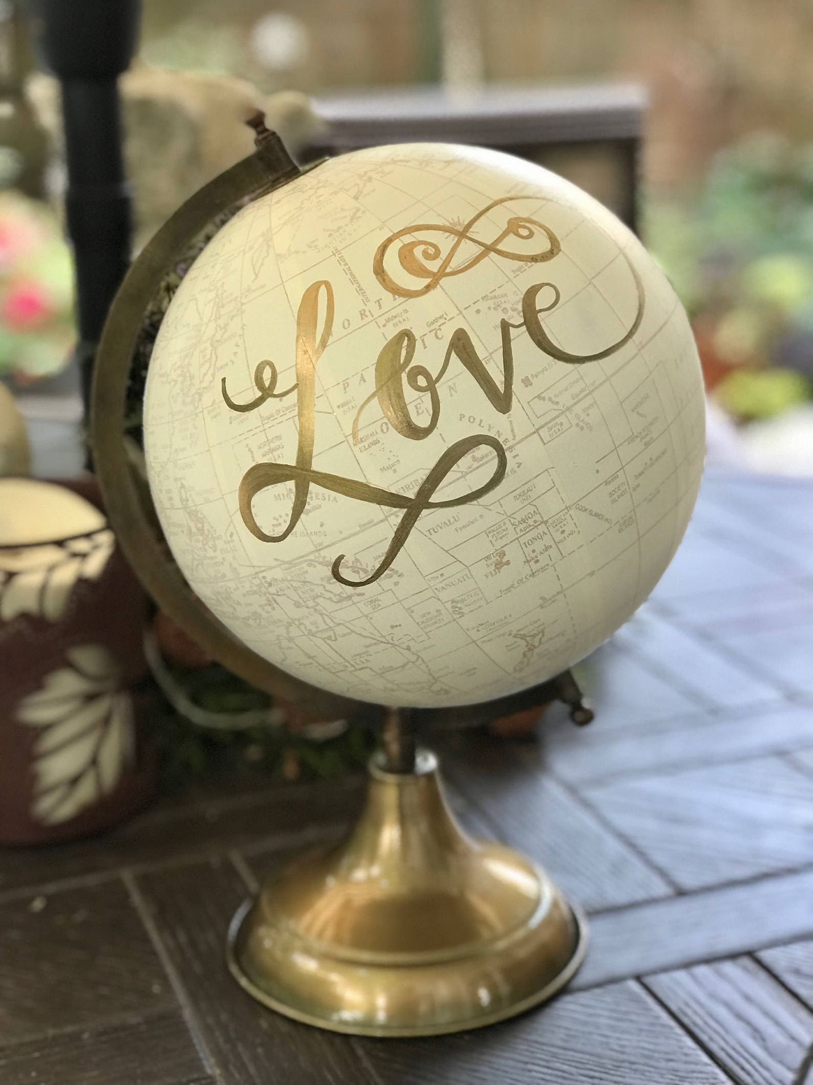 Wedding Guest Book Globe/white WASHED W/gold Rose Gold or Etsy