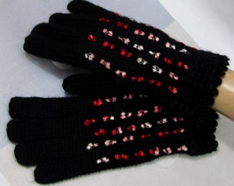 Black Wool Gloves For Women - Holiday Gift