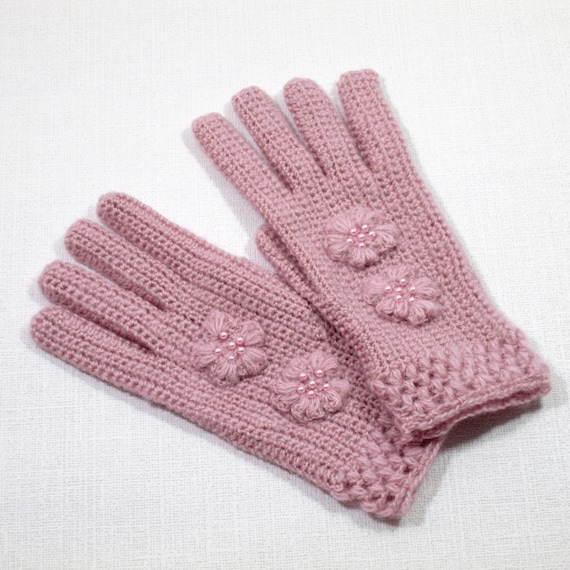 ladies crochet gloves