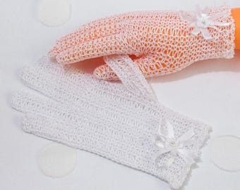 White lace wedding  gloves, mariage gloves, bride fancy dress accessories