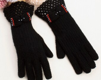 Black Winter Gloves For Women, Mom Christmas Gift