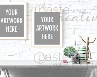 Download Free styled stock image - frame | green and white, radio, vase, two frames, poster mockup, frame mockup, stock photography, digital image PSD Template