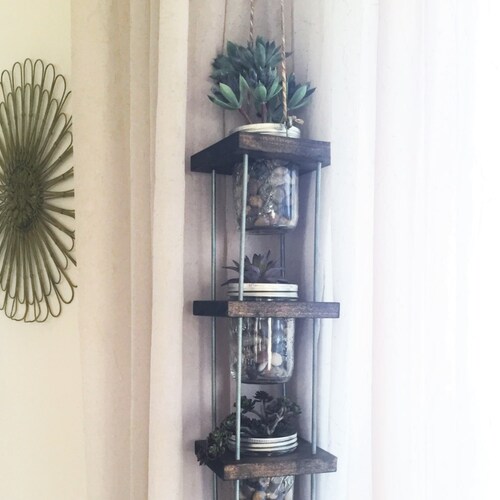 Horizontal Hanging Mason Jar Planter//storage//decoration Etsy