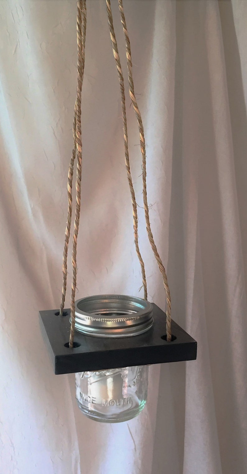 Mason Jar Hanging Planter//candle Holder Etsy