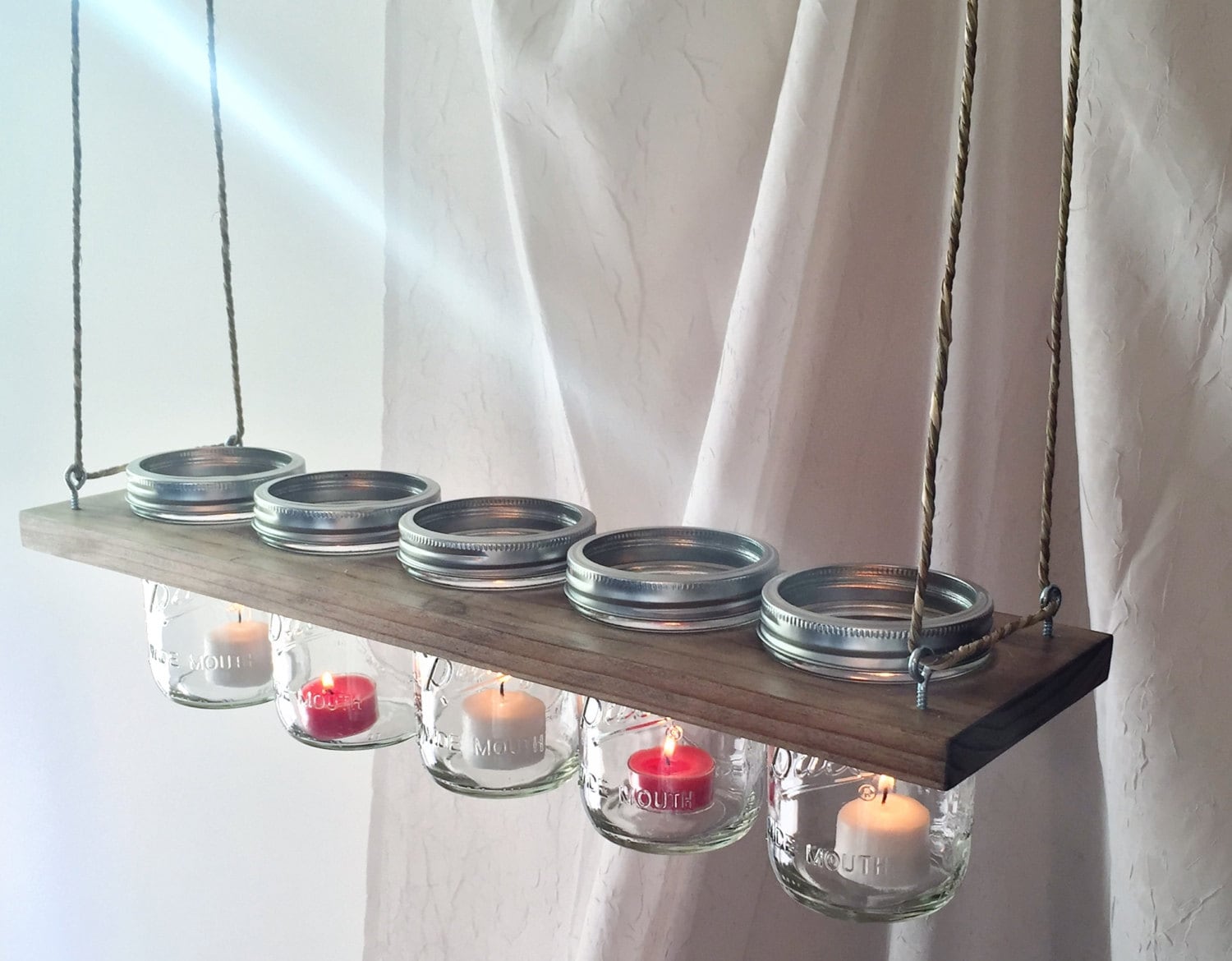 Horizontal Hanging Mason Jar Planter//Storage//Decoration