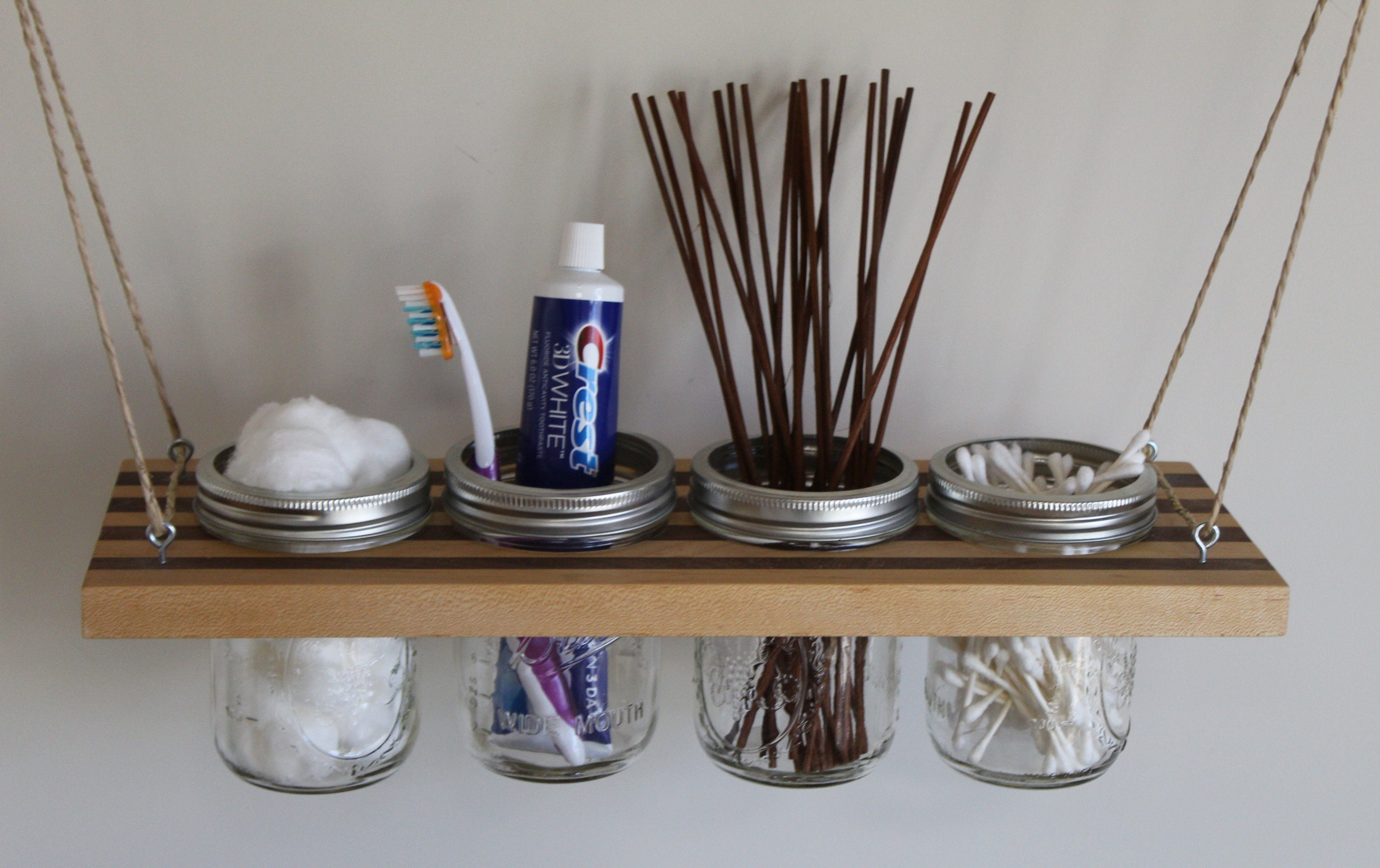 Hanging Mason Jar Hanger Made of Walnut and Maple