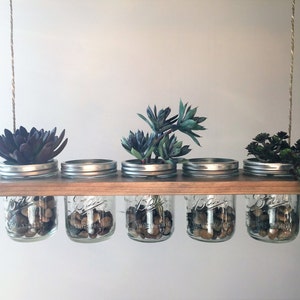 Horizontal Hanging Mason Jar Planter//Storage//Decoration