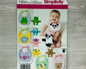 Simplicity 1904 Sewing Pattern for Babies Bibs and 6 1/2" Stuffed Animal