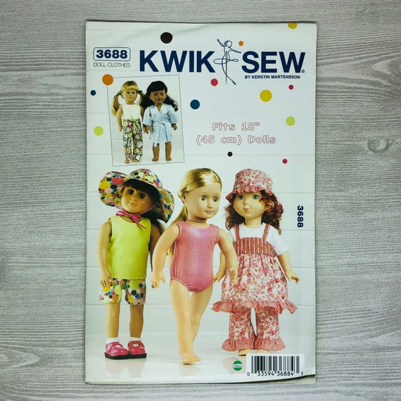Kwik Sew 3688 Sewing Pattern for 18 Doll Clothes Etsy