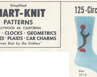 Chart-Knit Sock Pattern 125-Circus Seals