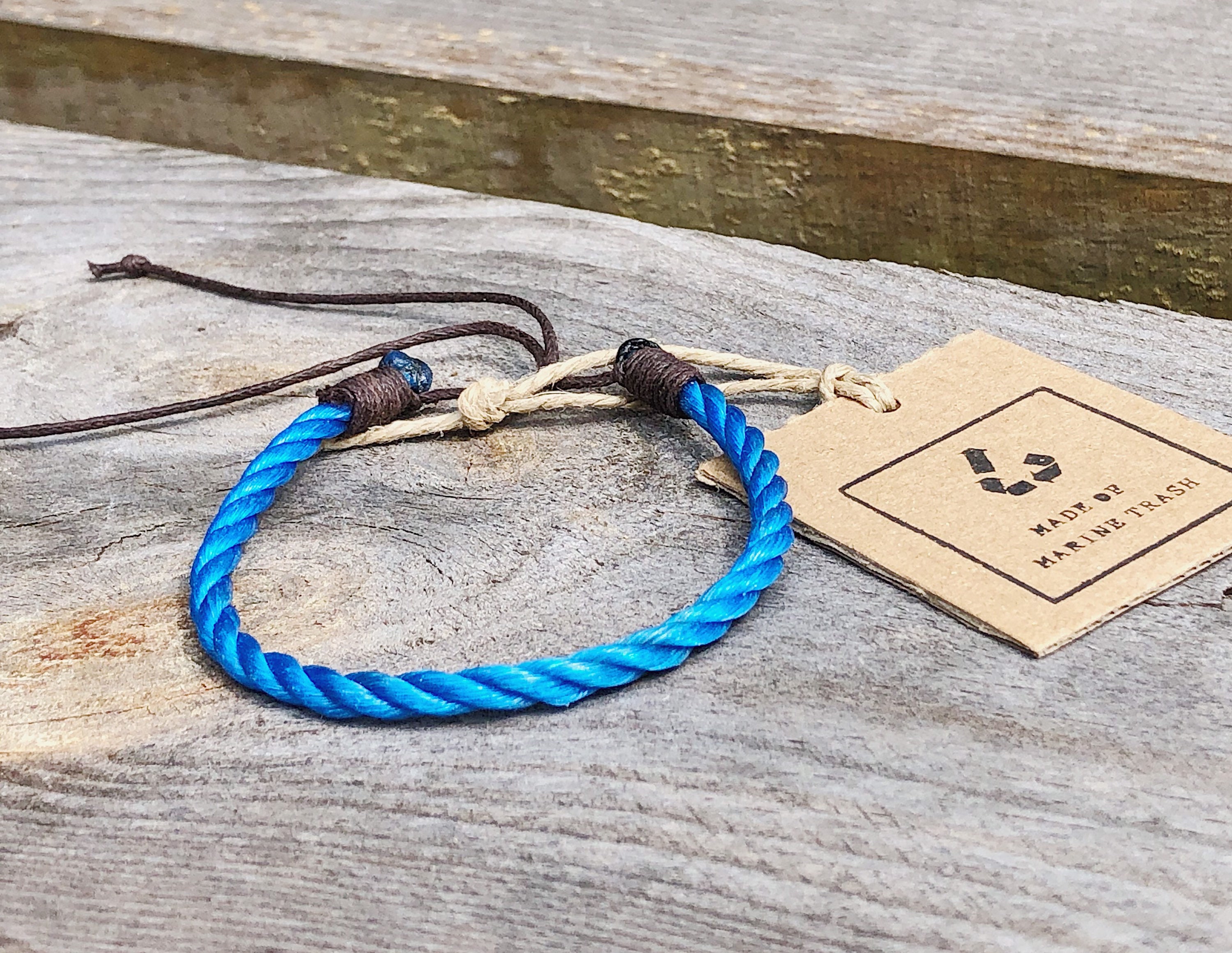 Recycled Ghost Net Bracelet Zero Waste Mens Surf Bracelet Upcycled