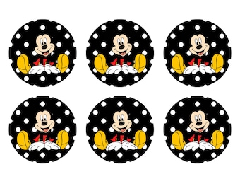 Plantillas para recuerdos de fiesta de Mickey Mouse Clubhouse: Bolsas para papas fritas, etiquetas (Descarga digital)