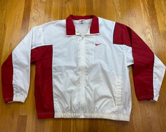 nike jacket red and white