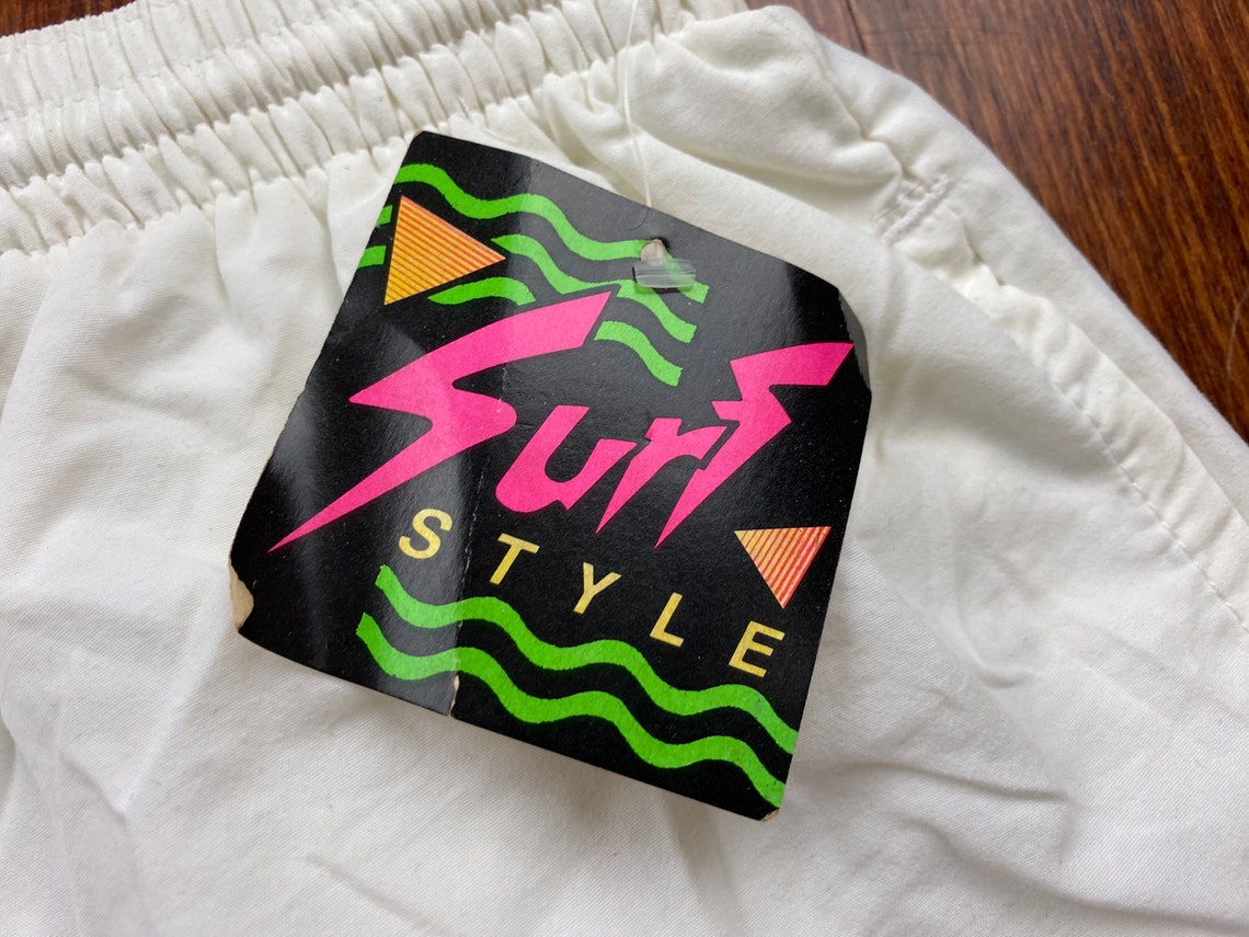 Vintage Surf Style Shorts 90s Surf Style Swim Trunks Surf Etsy