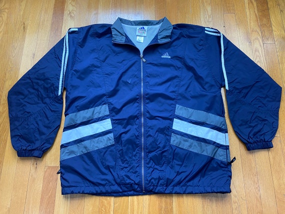 adidas windbreaker navy blue