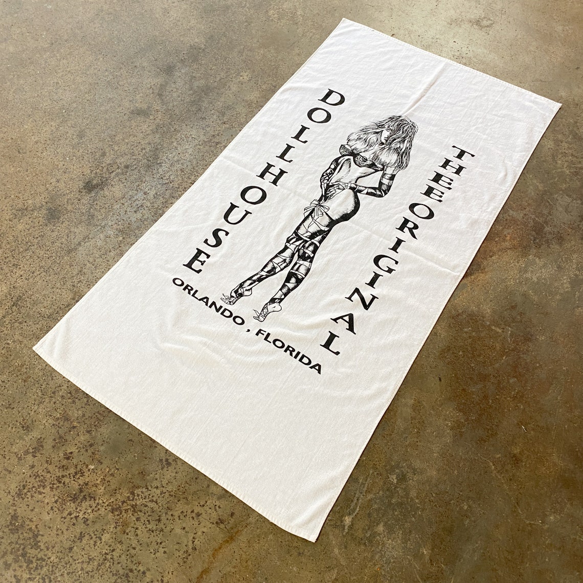 Vintage Thee Dollhouse Towel 90s dollhouse strip club towel Etsy