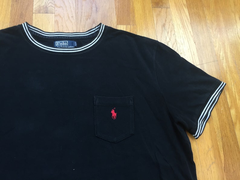 T Black Minimal Prl Ringer Vintage Pocket Shirt Pique Mid Lauren Horse White Ralph 90s Polo UpSGVqzM