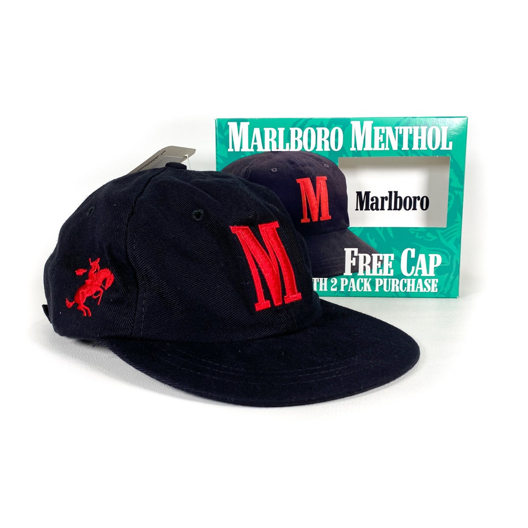 Vintage Marlboro Hat Strapback Black Red Marlboro Man - Etsy