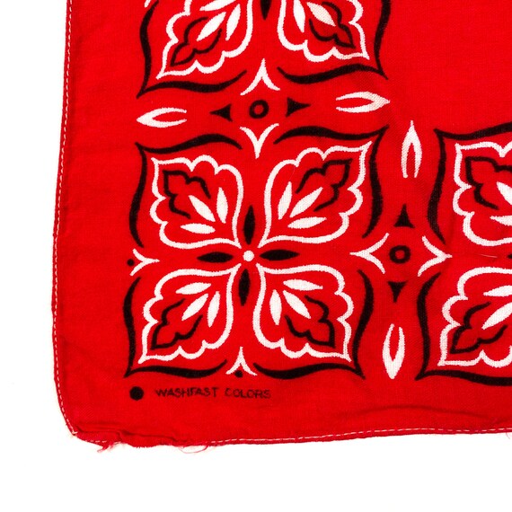 Vintage Washfast Bandana 80s red bandana vintage … - image 4