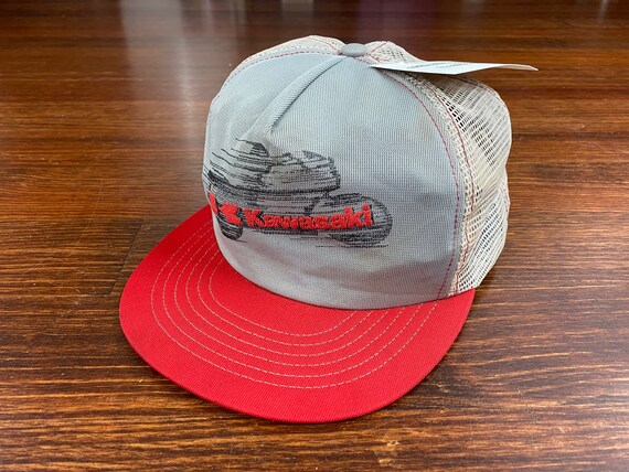Vintage Kawasaki hat 80s Kawasaki trucker hat Kawa
