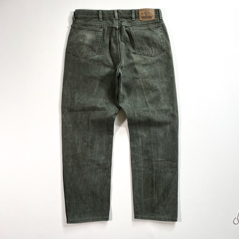 Vintage Wrangler Green Jeans 90s wrangler jeans vintage wrangler jeans 90s wrangler denim vintage green denim 90s military green made in usa image 7