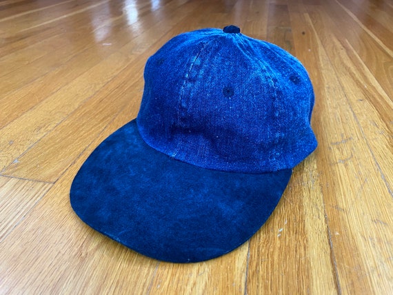 Vintage denim hat 90s denim strapback plain denim