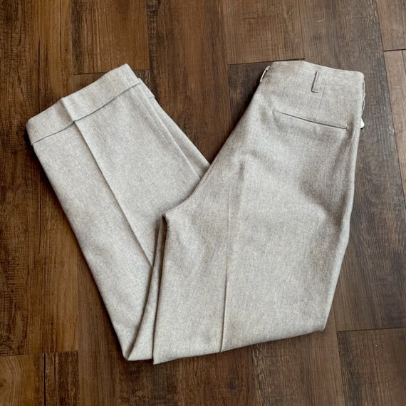 Vintage 70's High Waisted Gray Wool Pants - image 1