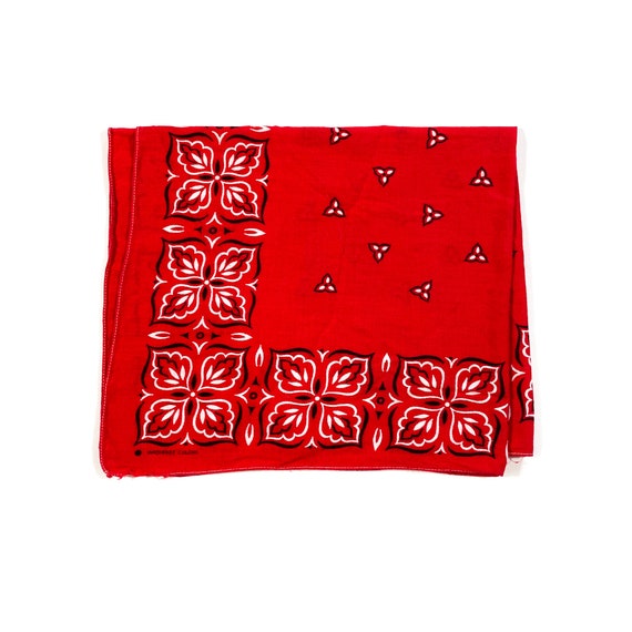 Vintage Washfast Bandana 80s red bandana vintage … - image 1